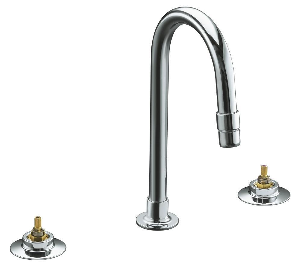 KOHLER Polished Chrome Widespread Bathroom Sink Faucet Base (Handles Sold Separately) 