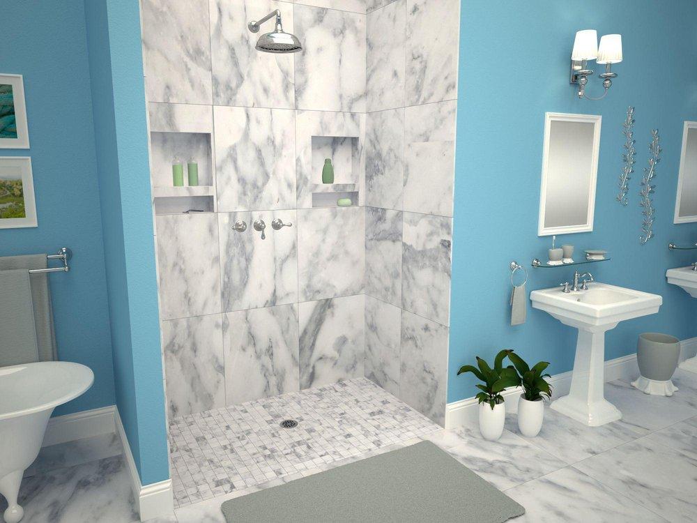 Tile Redi USA Polished Chrome 38 in. ADA Shower Base with Center Drain 