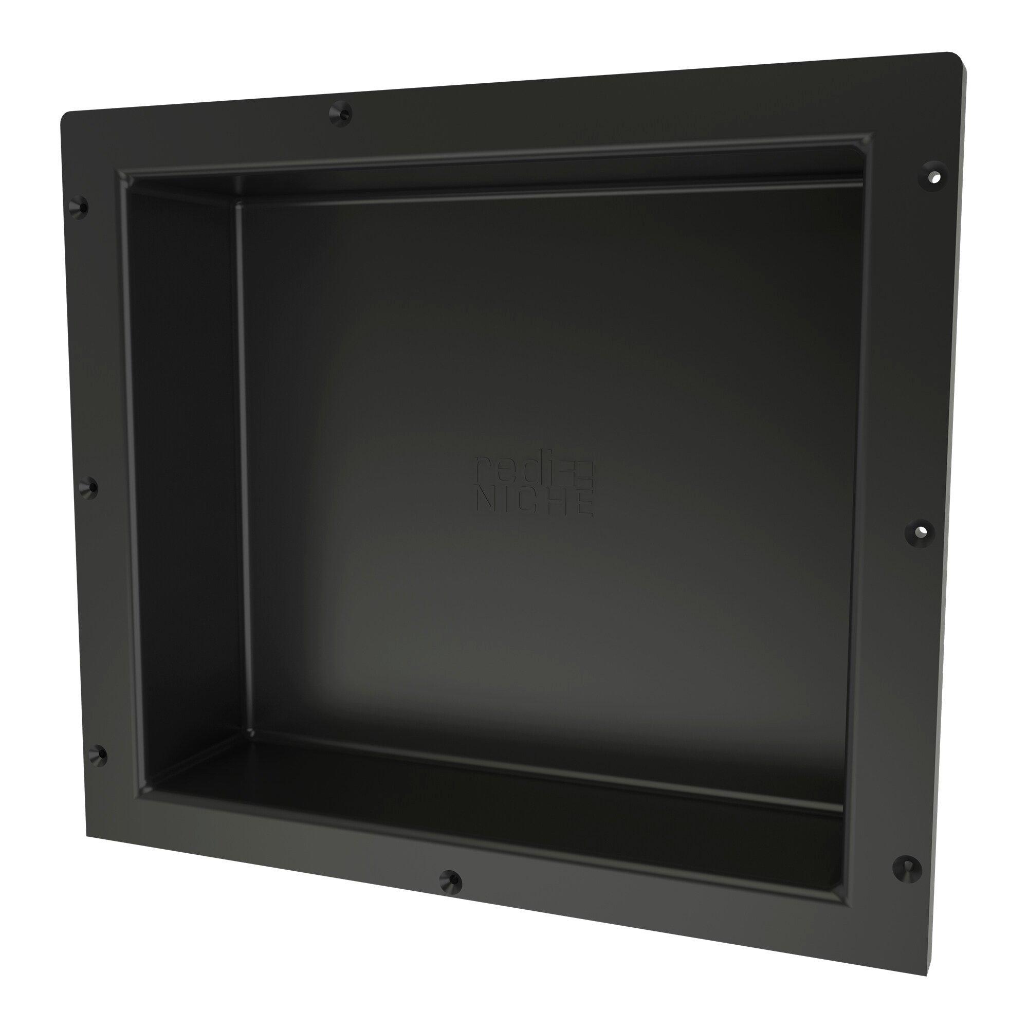 Tile Redi USA Black 14 x 16 x 4 in. Single Recessed Shelf 