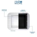 Tile Redi USA Black 14 x 16 x 4 in. Single Recessed Shelf 