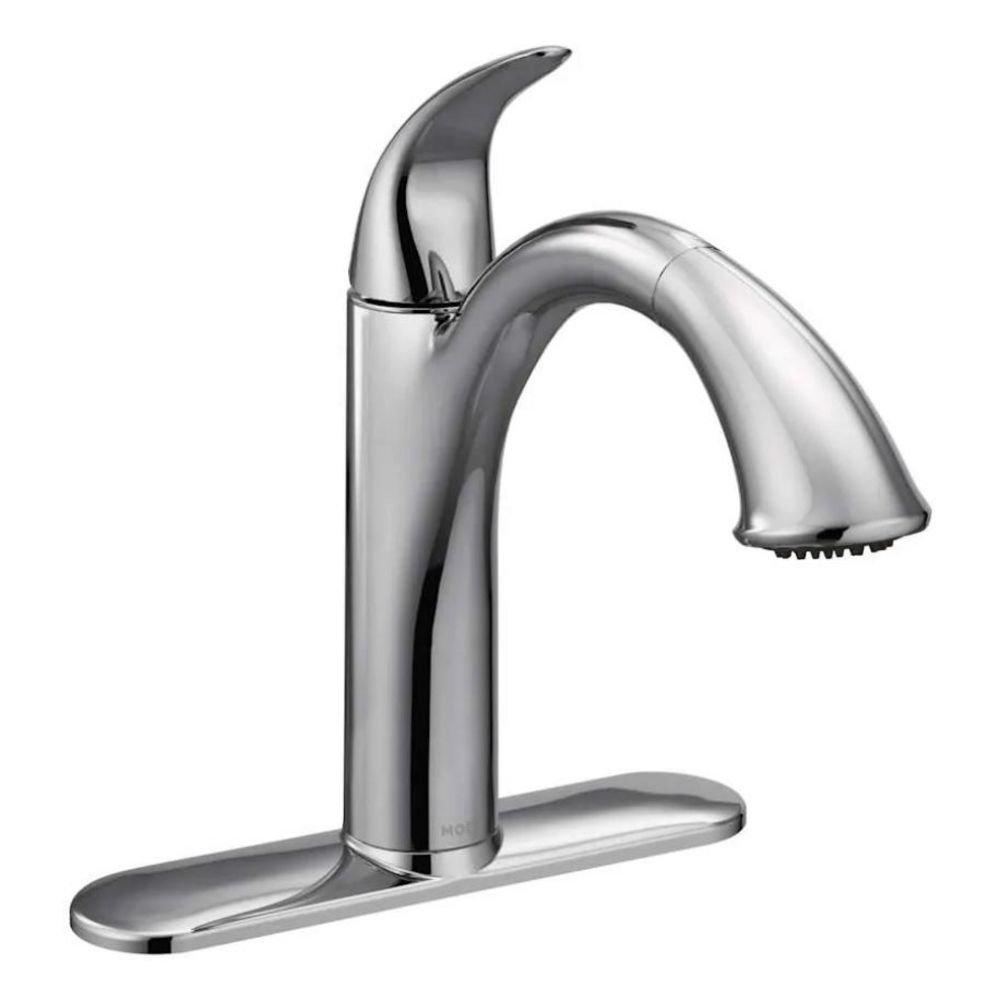 Moen Chrome Single Handle Pull Out Kitchen Faucet 