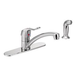 Single Handle Kitchen Faucet with Side Spray in Polished Chrome