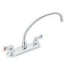 Commercial Kitchen Faucet with Double Lever Handle in Polished Chrome