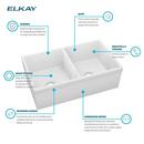 Elkay White 33 x 19-15/16 in. Fireclay Double Bowl Farmhouse Kitchen Sink 