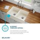 Elkay White 33 x 19-15/16 in. Fireclay Double Bowl Farmhouse Kitchen Sink 