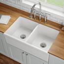 Elkay White 33 x 19-15/16 in. Fireclay Double Bowl Farmhouse Kitchen Sink 