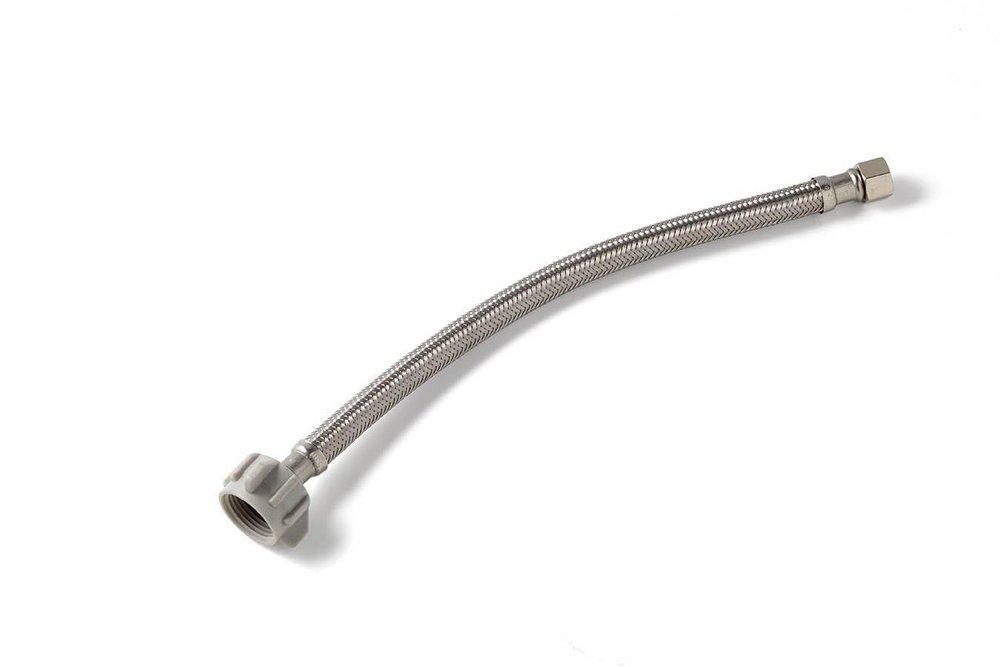 McGuire Manufacturing Chrome Plated Lead Law Compliant 5/8 X 3/8 FIP Closet Stainless Steel Braided 12 Riser 