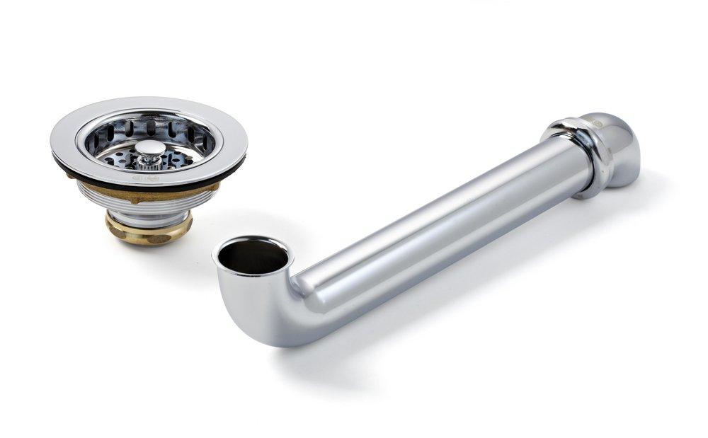 McGuire Manufacturing Polished Chrome Basket Strainer with Adjustable Offset Waste System 