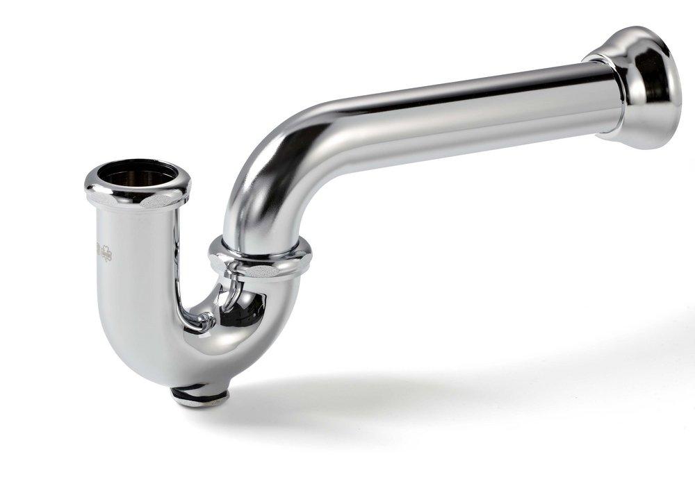 McGuire Manufacturing Chrome Plated Cast Brass P Trap with Cleanout and Bell Flange 