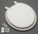Round Closed Front Toilet Seat With Cover in White