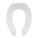 Elongated Open Front Commercial Toilet Seat without Cover in White