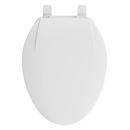 Elongated Closed Front Plastic Toilet Seat with Cover in White