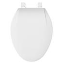 PROFLO&reg; White Plastic Elongated Closed Front With Cover Toilet Seat 