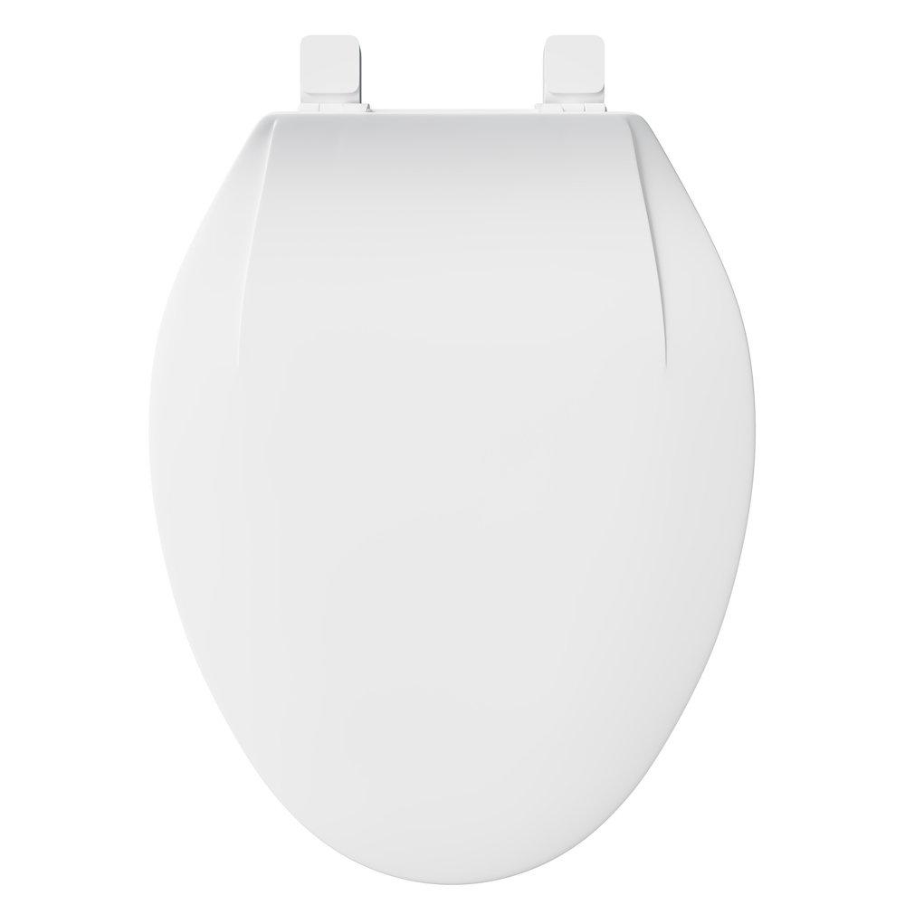 PROFLO® White Elongated Closed Front Plastic Toilet Seat with Cover 