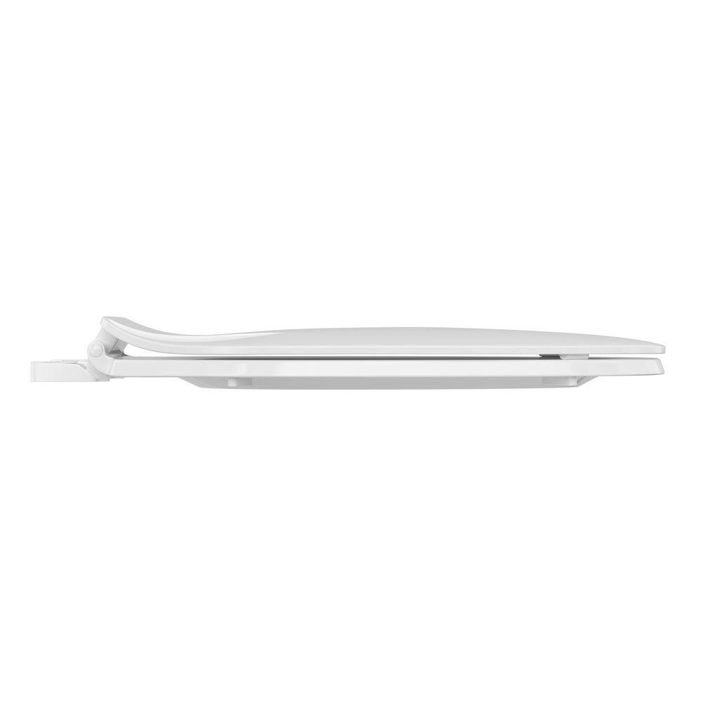 PROFLO&reg; White Plastic Elongated Closed Front With Cover Toilet Seat 
