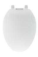 Elongated Closed Front Plastic Toilet Seat with Cover in White