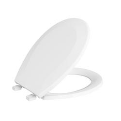 Round Closed Front Plastic Toilet Seat with Cover in White