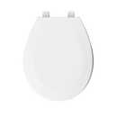 PROFLO&reg; White Plastic Round Closed Front With Cover Toilet Seat 