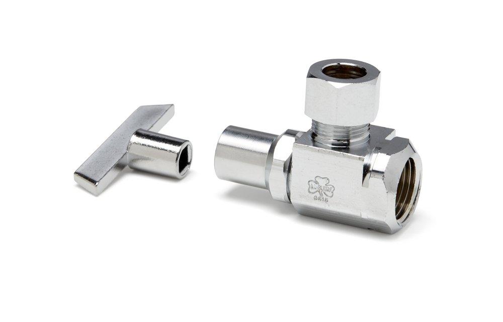 McGuire Manufacturing Chrome Plated IPS x OD Tube Loose Key Angle Supply Stop Valve in Chrome Plated 