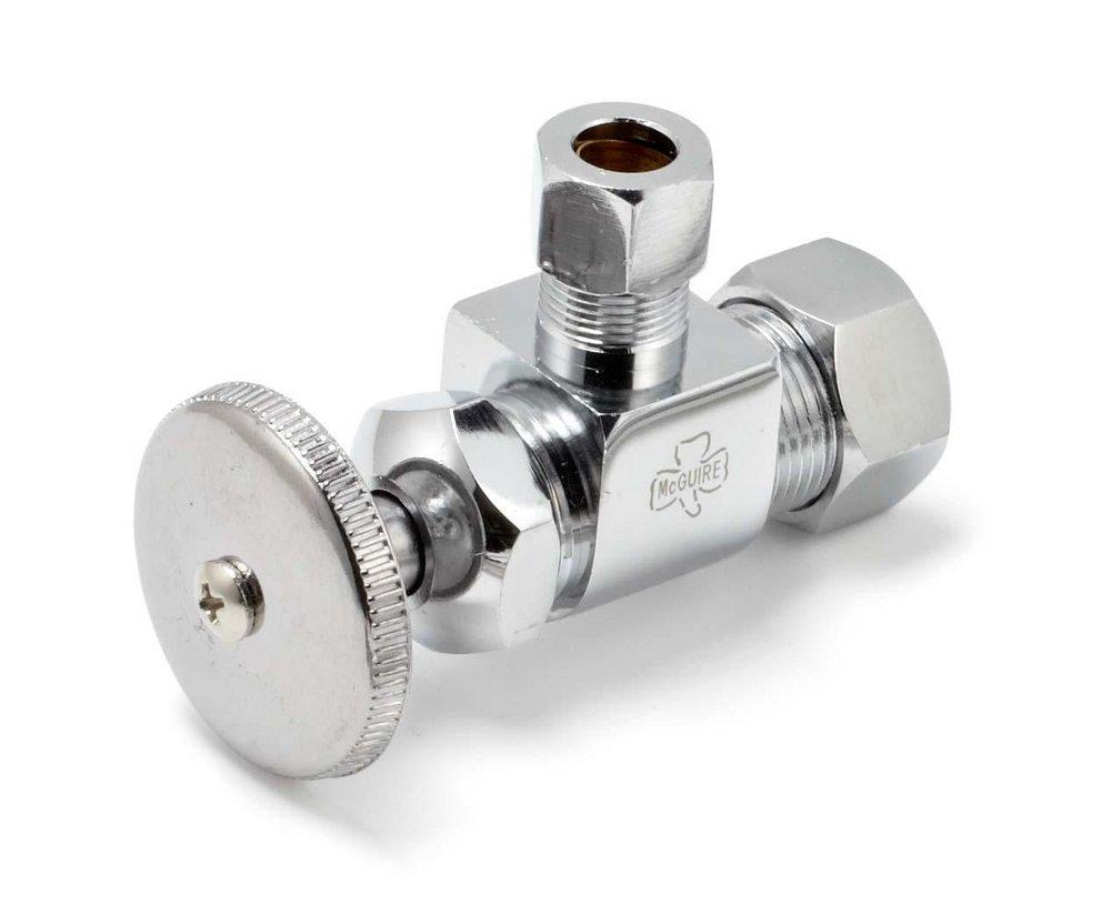 McGuire Manufacturing Chrome Plated OD Tube Wheel Angle Supply Stop Valve in Chrome Plated 