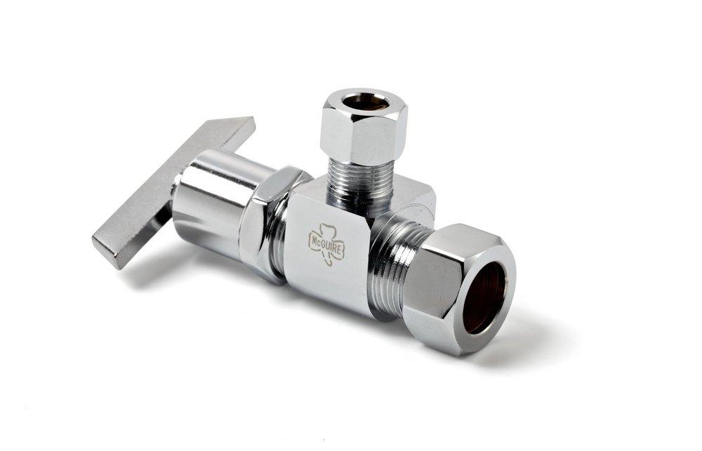 McGuire Manufacturing Chrome Plated Compression Loose Key Angle Supply Stop Valve in Chrome Plated 