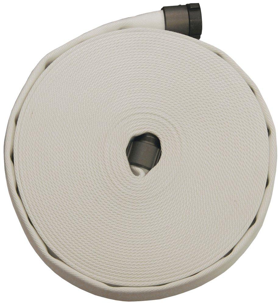 Dixon Valve & Coupling White 50 ft. 300# Single Jacket NST Fire Hose with Brass Expansion Ring 