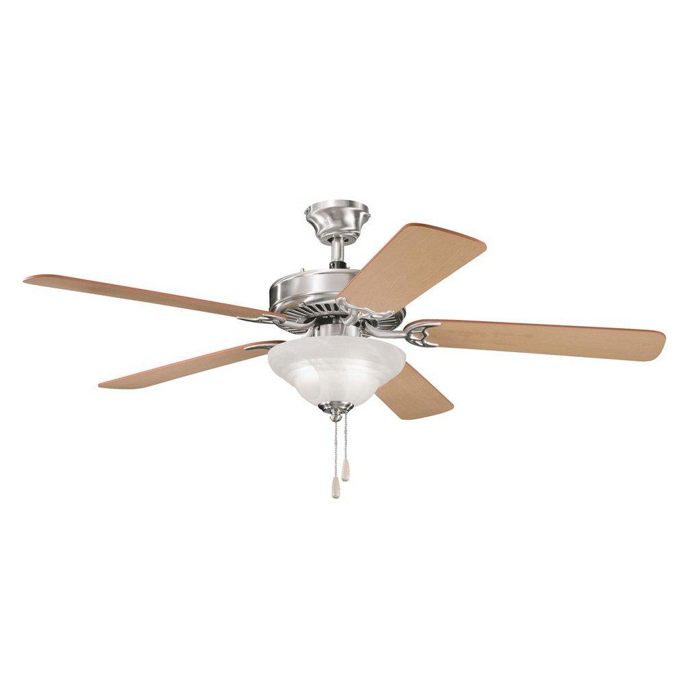 Kichler Lighting Brushed Stainless Steel 52 in. 40 W 3-Light Ceiling Fan with Light Kit 