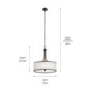 Kichler Lighting Mission Bronze 23-1/2 in. 100W 4-Light Medium Pendant 