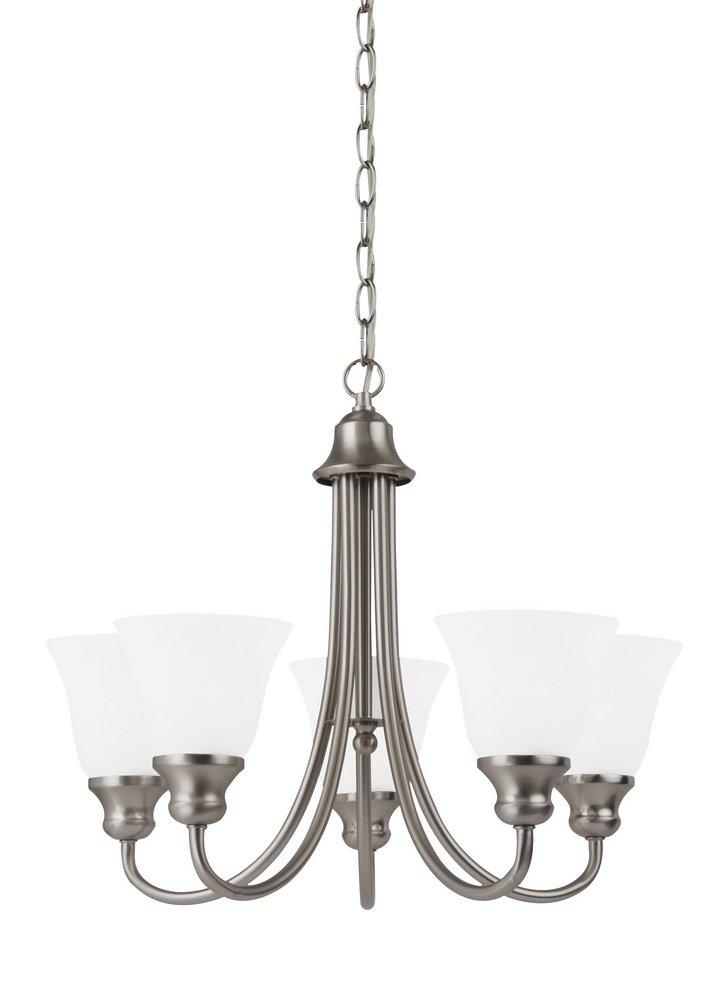 Seagull Lighting Brushed Nickel 54-3/8 in. 100 W 5-Light Medium Chandelier 