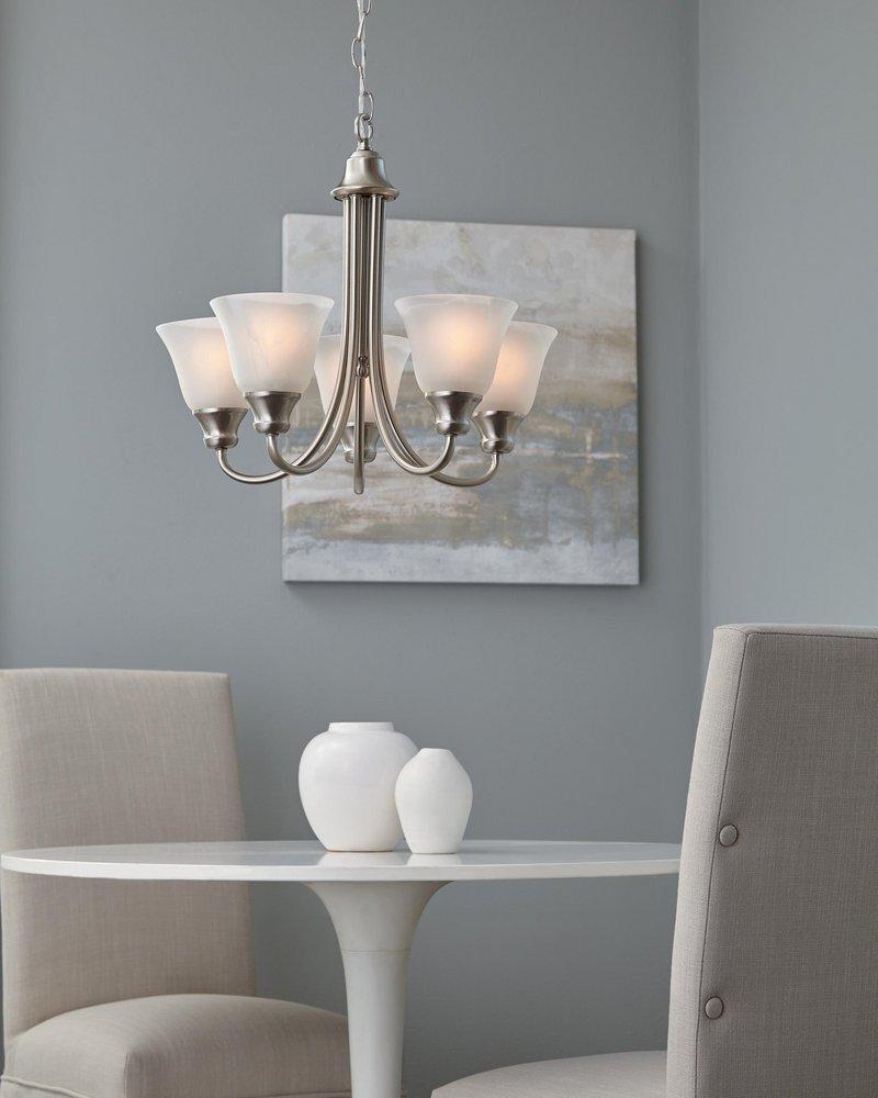 Seagull Lighting Brushed Nickel 54-3/8 in. 100 W 5-Light Medium Chandelier 