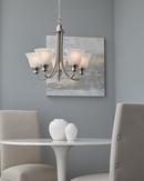 Seagull Lighting Brushed Nickel 54-3/8 in. 100 W 5-Light Medium Chandelier 
