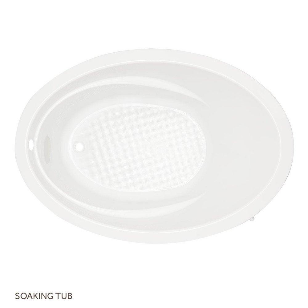 Signature Hardware White 60 x 42 in. Soaker Drop-In Bathtub End Drain 