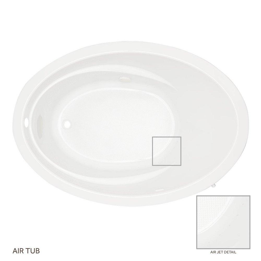 Signature Hardware White 60 x 42 in. Air Bath Drop-In Bathtub End Drain 