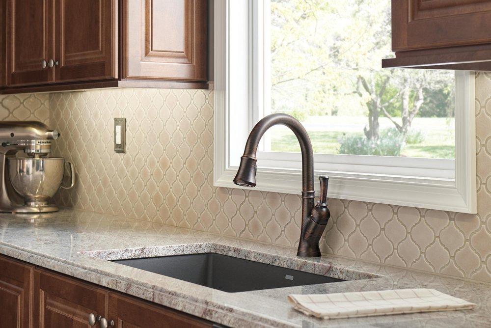 Delta Faucet Venetian Bronze Single Handle Pull Down Kitchen Faucet 