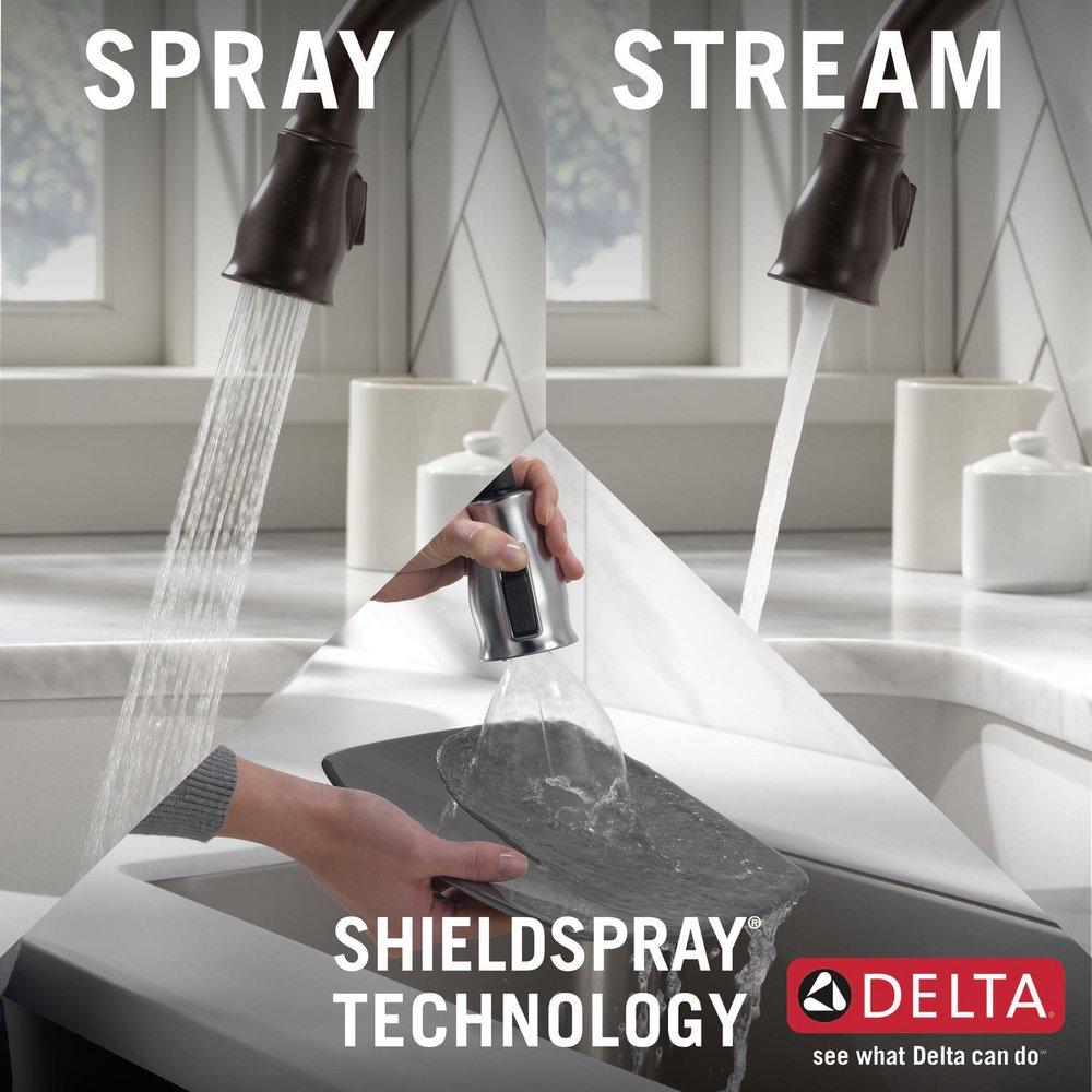 Delta Faucet Venetian Bronze Single Handle Pull Down Kitchen Faucet 