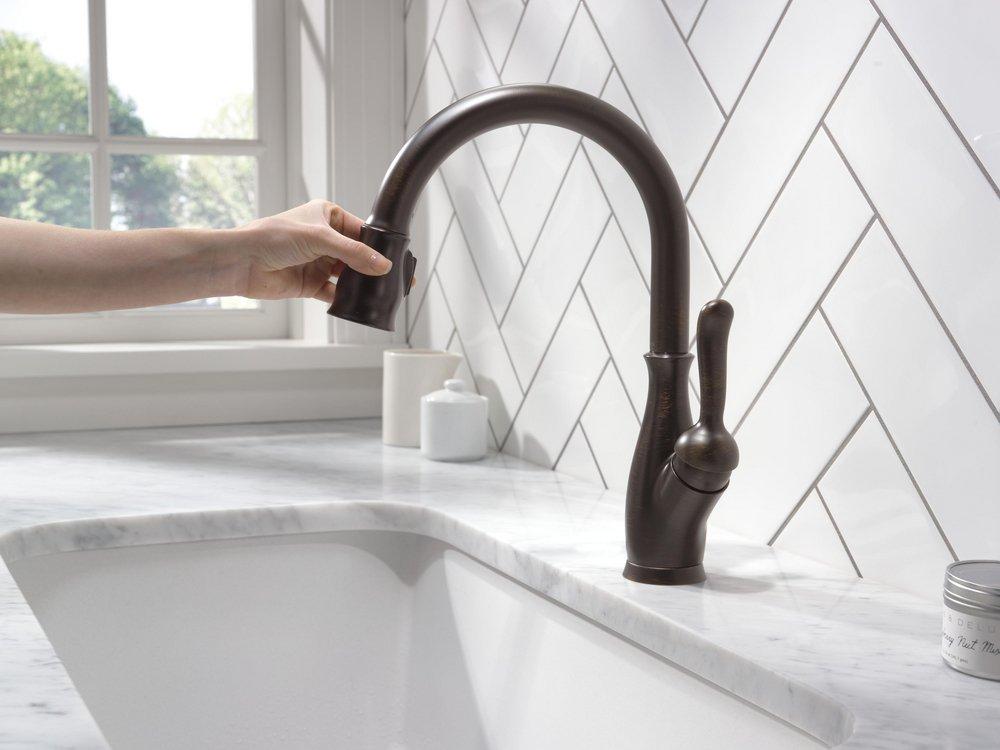 Delta Faucet Venetian Bronze Single Handle Pull Down Kitchen Faucet 
