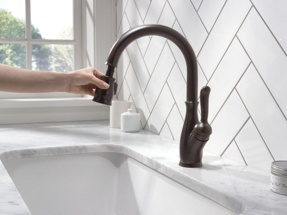 Delta Faucet Venetian Bronze Single Handle Pull Down Kitchen Faucet 
