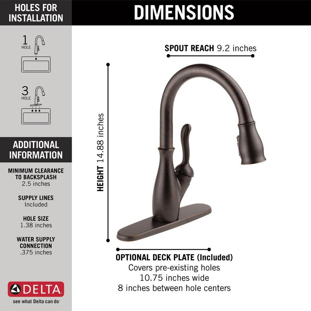 Delta Faucet Venetian Bronze Single Handle Pull Down Kitchen Faucet 