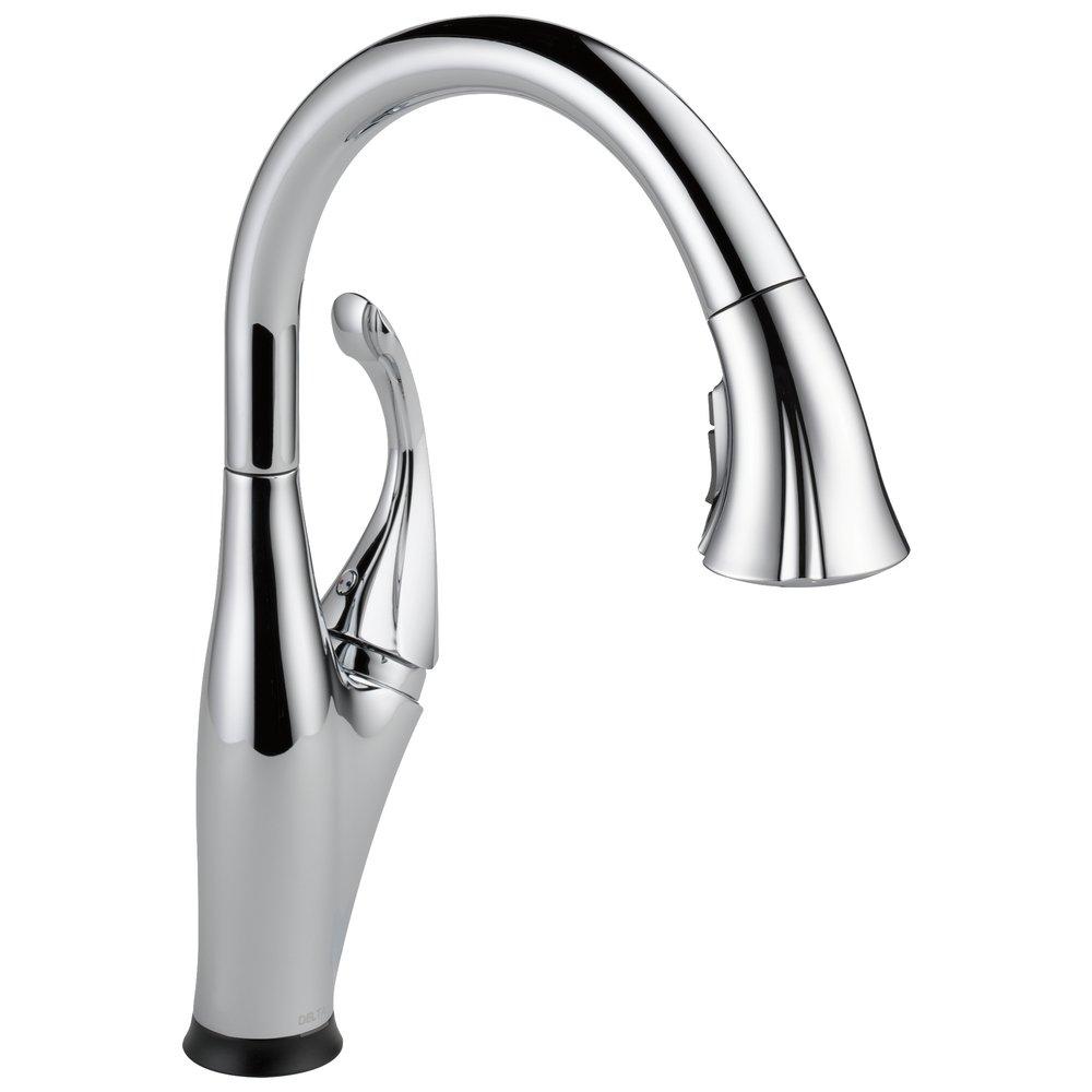Delta Faucet Chrome Single Handle Pull Down Touch Activated Kitchen Faucet 