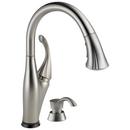 Single Handle Pull Down Touch Activated Kitchen Faucet with Soap Dispenser, Magnetic Docking, ShieldSpray and Touch2O Technology in Brilliance® Stainless