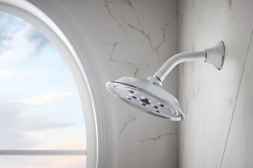 Brizo Chrome 1/2 x 9 in. NPT Brass Shower Arm and Flange 