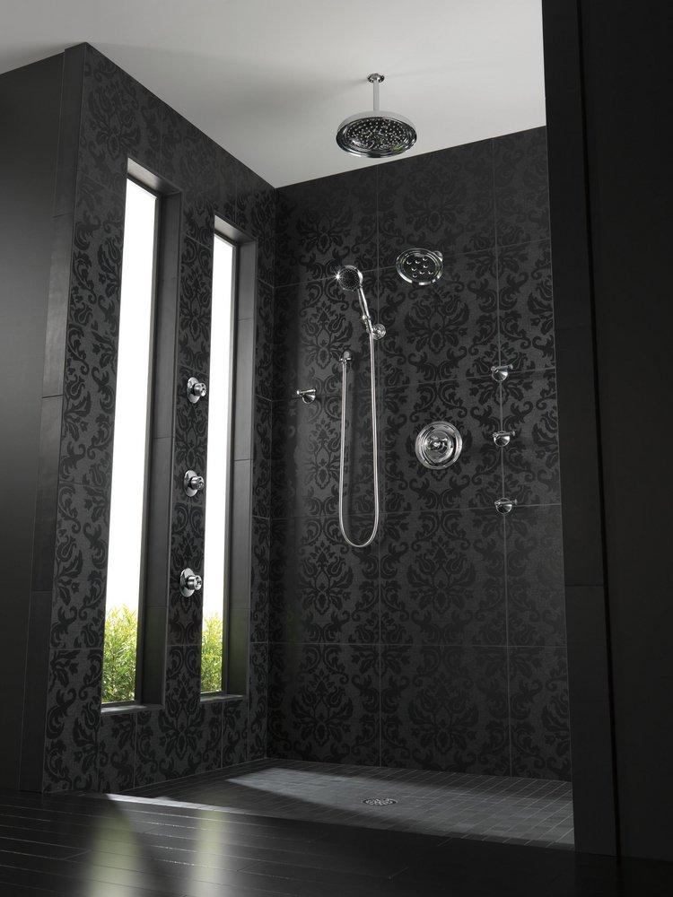 Brizo Chrome 1/2 x 9 in. NPT Brass Shower Arm and Flange 