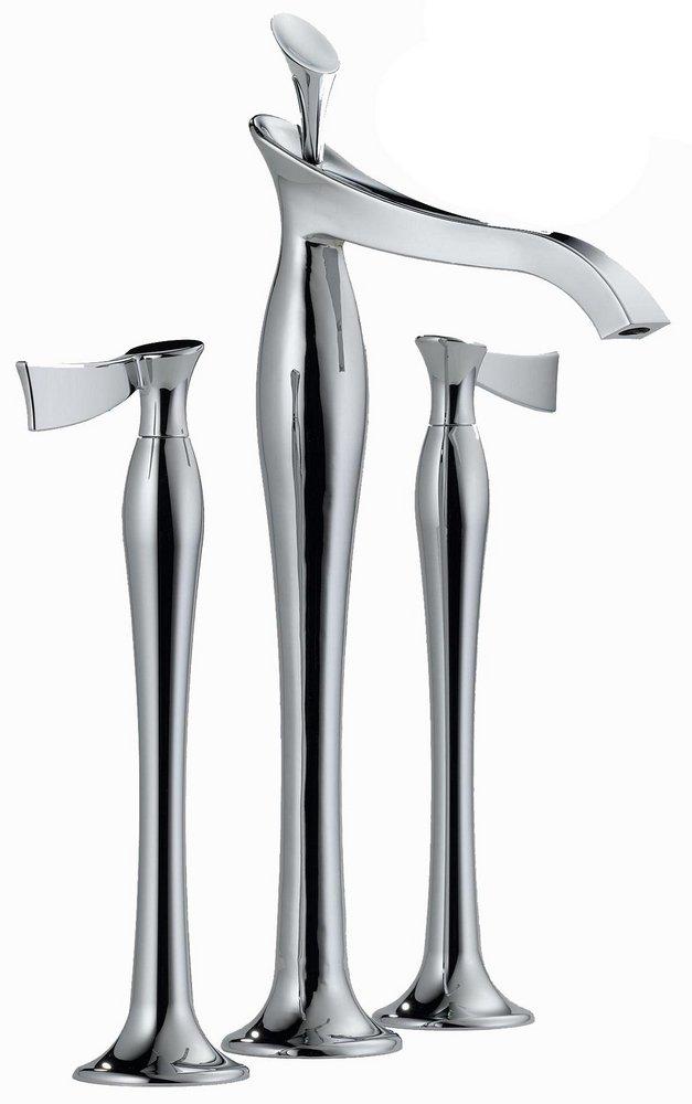 Brizo Chrome Two Handle Widespread and Vessel Filler Bathroom Sink Faucet Handles Sold Separately 