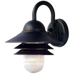 13 in. 60W 1-Light Medium E-26 Base Outdoor Wall Sconce in Matte Black