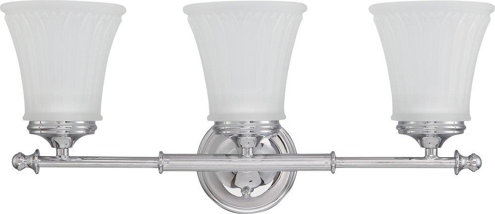 NUVO Polished Chrome 100W 3-Light Vanity Light Fixture 