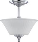 NUVO Polished Chrome 60W 2-Light Medium Incandescent Semi-Flush Ceiling Light with Etched Glass 