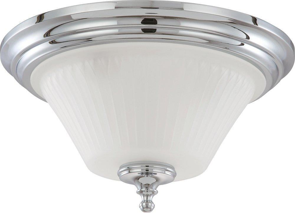 NUVO Polished Chrome 60W 3-Light Flushmount Dome Ceiling Fixture 