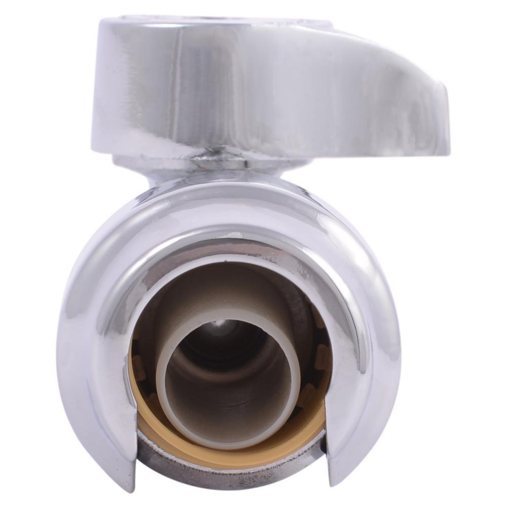 SharkBite&reg; Polished Chrome Lever Handle Straight Supply Stop Valve in Polished Chrome 