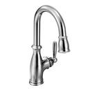 Moen Polished Chrome Single Lever Handle Pull Down Bar Faucet with Power Clean and Reflex Technology 