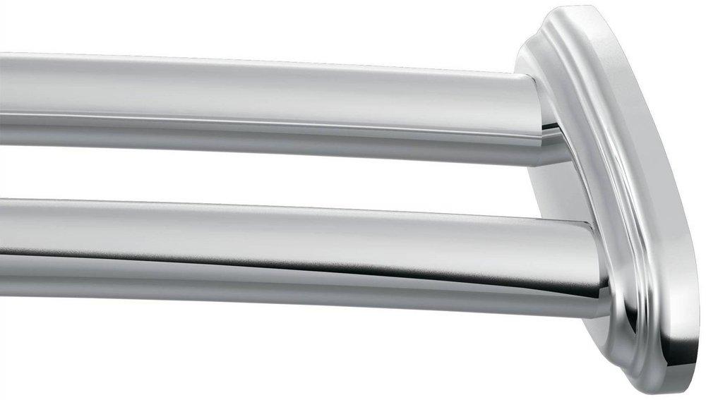Moen Polished Chrome 60 in. Adustable Double Curve Shower Rod 